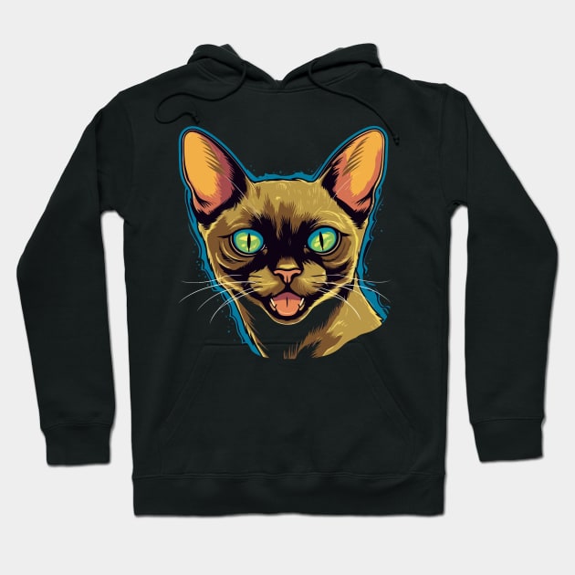 Tonkinese Cat Smiling Hoodie by JH Mart